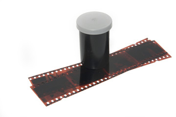 film and negatives over white