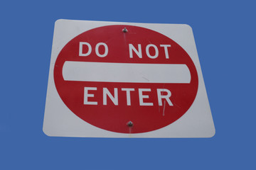 do not enter sign