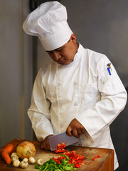 chef cutting vegetables - 1435210