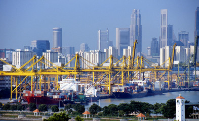 port of singapore - obrazy, fototapety, plakaty