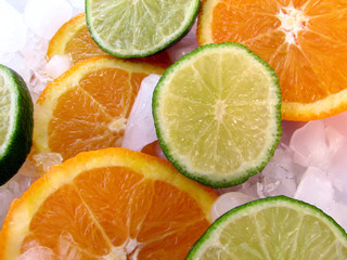lime and an orange