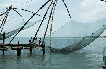 india, cochin: chinese fiching nets