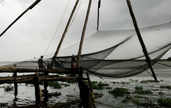 india, cochin: chinese fiching nets