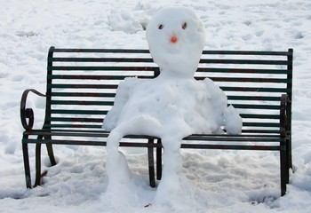 seated snowman