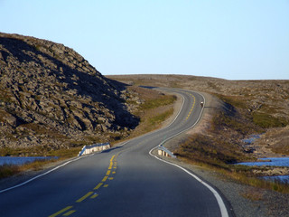 road in rocky badlands