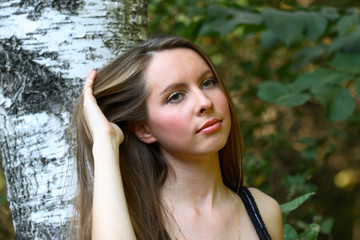 the girl at a tree