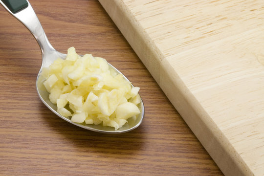 Spoonful Of Chopped Garlic