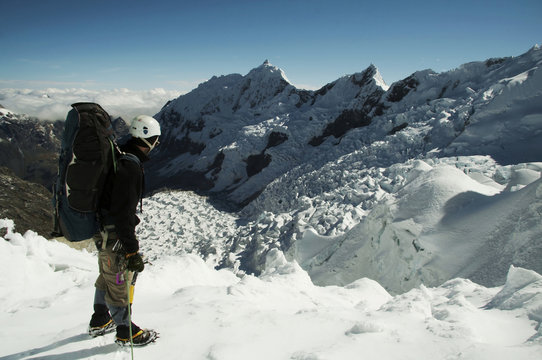 climber on the glacier