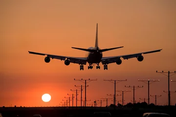Rolgordijnen zonder boren sunset jet landing 3 © Jose Gil
