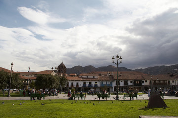 plaze de armos in the cuzco city,peru