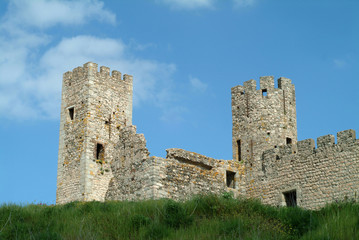 Fototapeta na wymiar very old towers of castle