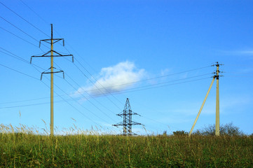 three electric posts
