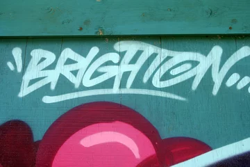 Crédence de cuisine en verre imprimé Graffiti Cool Brighton in graffiti