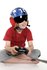 child playing computer games