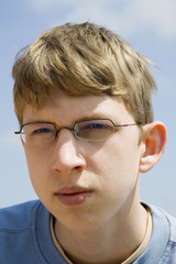 teen with eyeglasses