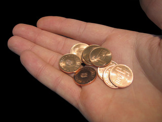 holding coins