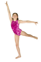 Fototapeta premium 10 year old girl in gymnastics poses