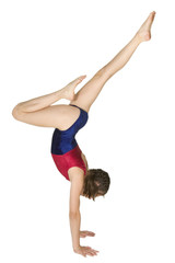 Obraz na płótnie Canvas 10 year old girl in gymnastics poses