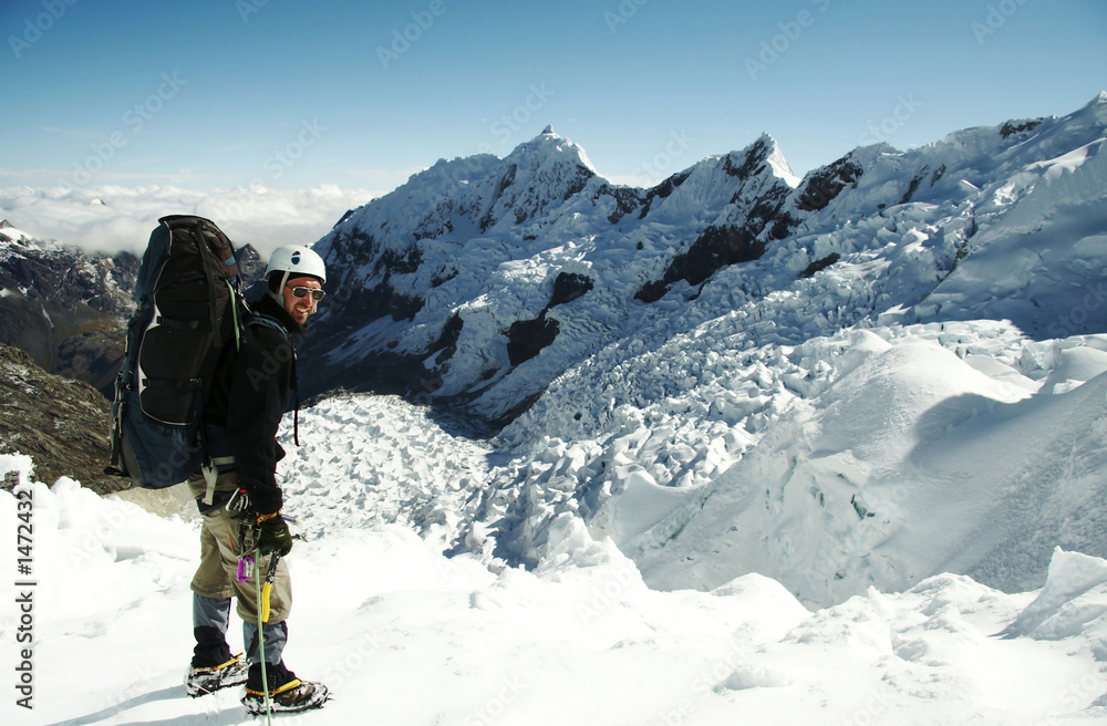 Canvas Prints climber on the glacier