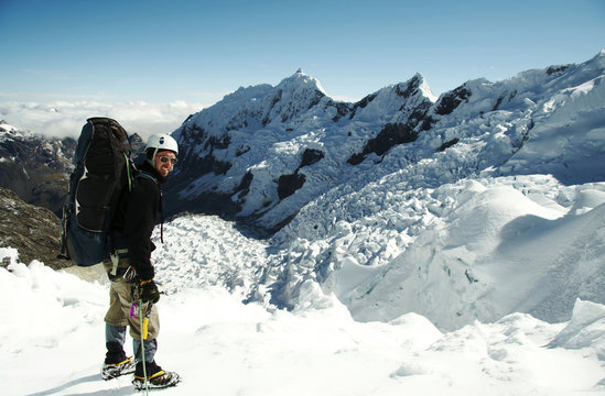 climber on the glacier