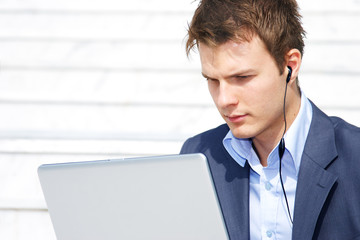 businessman with  laptop
