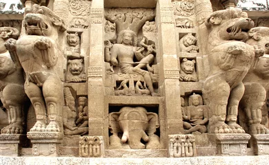 Store enrouleur tamisant sans perçage Inde india, kanchipuram: kailashanatha temple