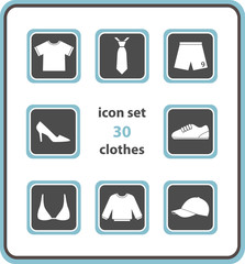vector icon set 30: clothes