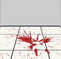 spot of blood on a tile
