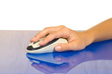 Fototapeta premium hand an der maus