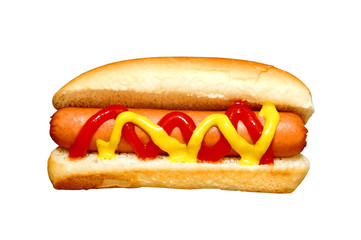 hot dog with ketchup and mustard - Powered by Adobe