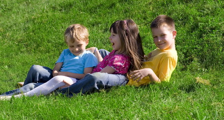 Fototapeta premium family in grass