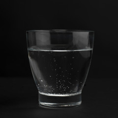 glass of water (black background)