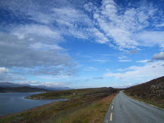 coastal road and a beautiful sky