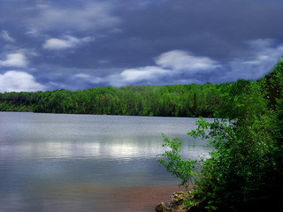 landscape of a lake front