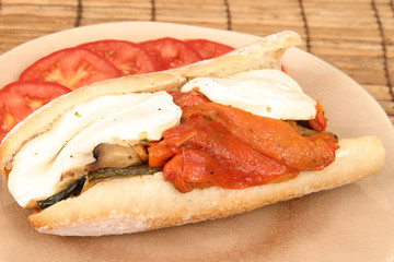 grilled vegetable hero sandwich