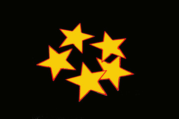 five orange stars