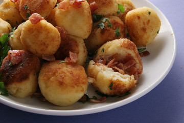 potato cakes with bacon.