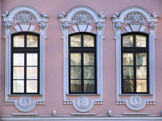 three ornamented windows