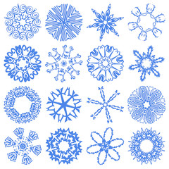 glass set snowflakes