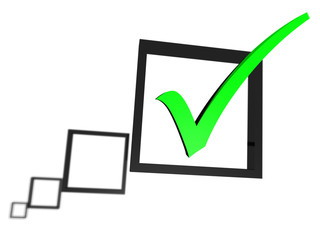 green tick in a check box list