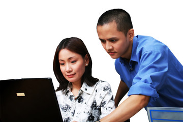 business team with laptop