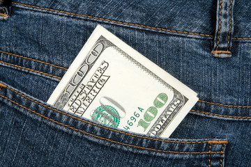 banknote in hip-pocket of jeans
