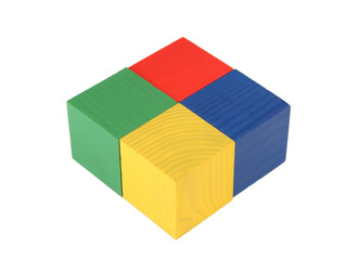 four toy cubes