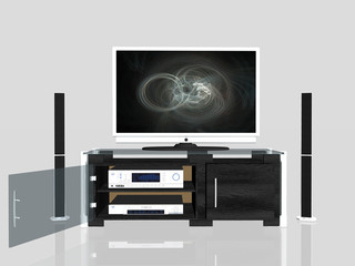 media center, plasma screen