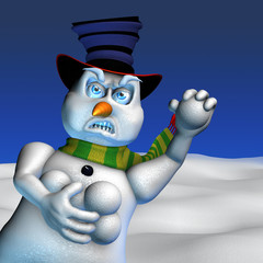 angry snowman
