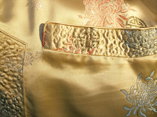 chinese silk jacket--  pocket & side detail
