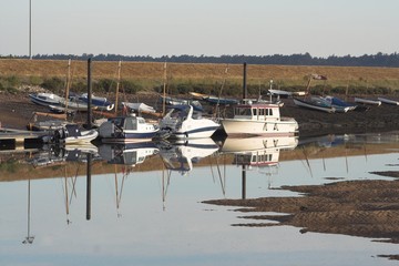 boats at low tide