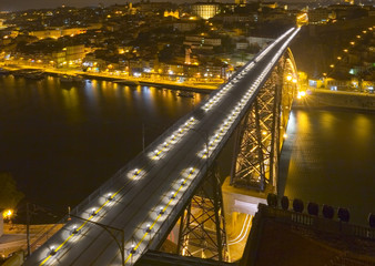 big modern bridge at nighttime