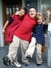 three kids laughing