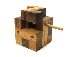 wooden cube puzzle 3 - obrazy, fototapety, plakaty